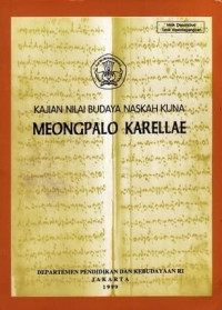 Kajian Nilai Budaya Naskah Kuna Meongpalo Karellae