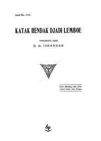 Image of Katak Hendak Djadi Lemboe