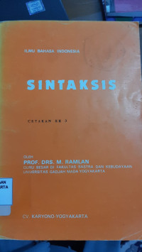 SINTAKSIS : Ilmu Bahasa Indonesia